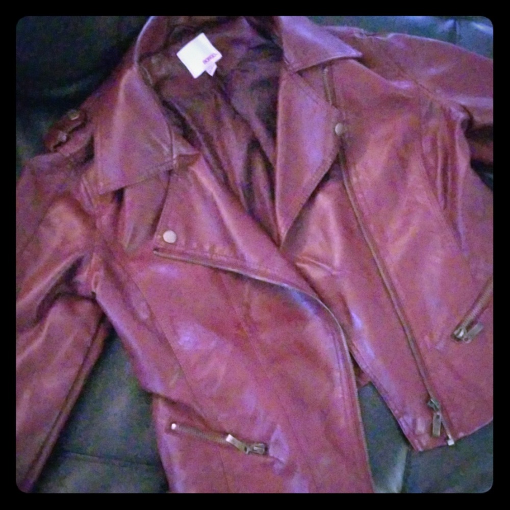 Maroon leather jacket
